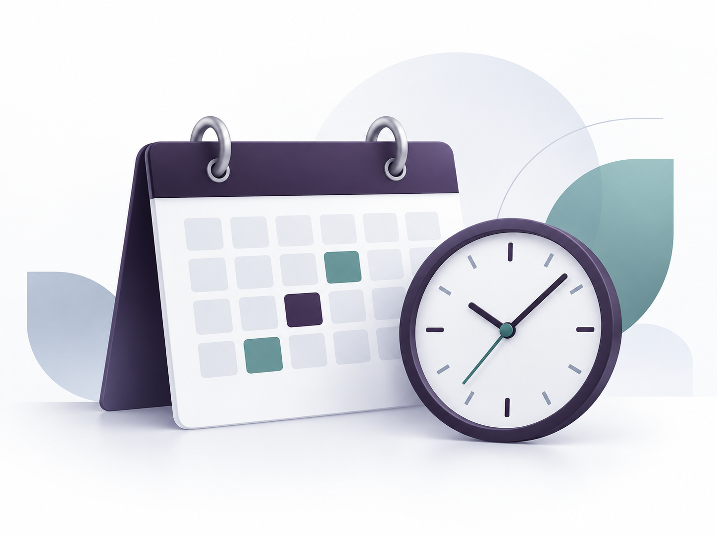 Calendario y reloj minimalistas